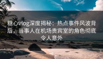 糖心vlog深度揭秘：热点事件风波背后，当事人在机场贵宾室的角色彻底令人意外