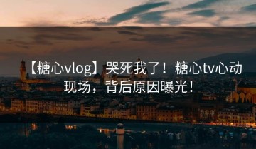 【糖心vlog】哭死我了！糖心tv心动现场，背后原因曝光！