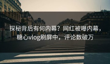 探秘背后有何内幕？网红被曝内幕，糖心vlog刷屏中，评论数破万