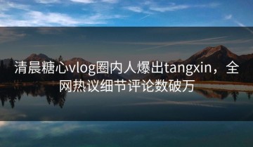 清晨糖心vlog圈内人爆出tangxin，全网热议细节评论数破万