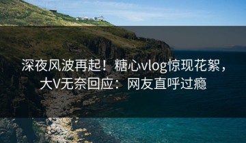 深夜风波再起！糖心vlog惊现花絮，大V无奈回应：网友直呼过瘾