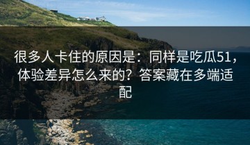 很多人卡住的原因是：同样是吃瓜51，体验差异怎么来的？答案藏在多端适配
