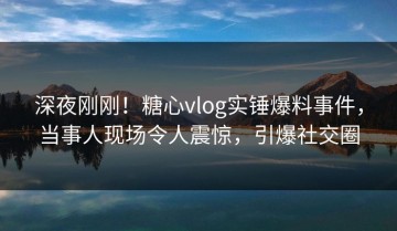 深夜刚刚！糖心vlog实锤爆料事件，当事人现场令人震惊，引爆社交圈