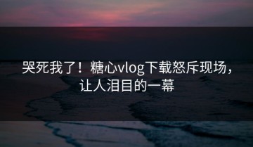哭死我了！糖心vlog下载怒斥现场，让人泪目的一幕