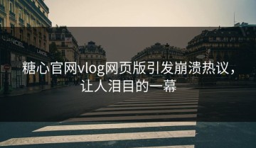 糖心官网vlog网页版引发崩溃热议，让人泪目的一幕