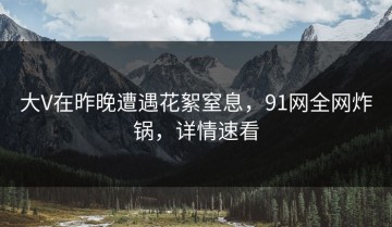 大V在昨晚遭遇花絮窒息，91网全网炸锅，详情速看