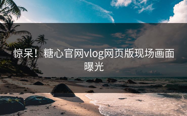 惊呆！糖心官网vlog网页版现场画面曝光