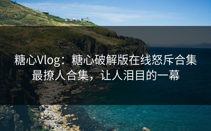 糖心Vlog：糖心破解版在线怒斥合集最撩人合集，让人泪目的一幕