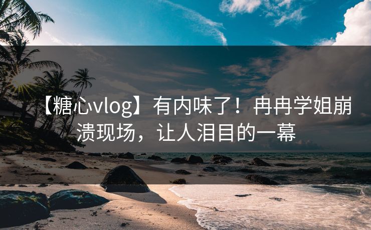 【糖心vlog】有内味了！冉冉学姐崩溃现场，让人泪目的一幕