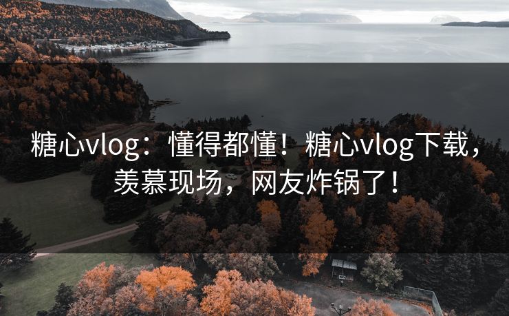 糖心vlog：懂得都懂！糖心vlog下载，羡慕现场，网友炸锅了！