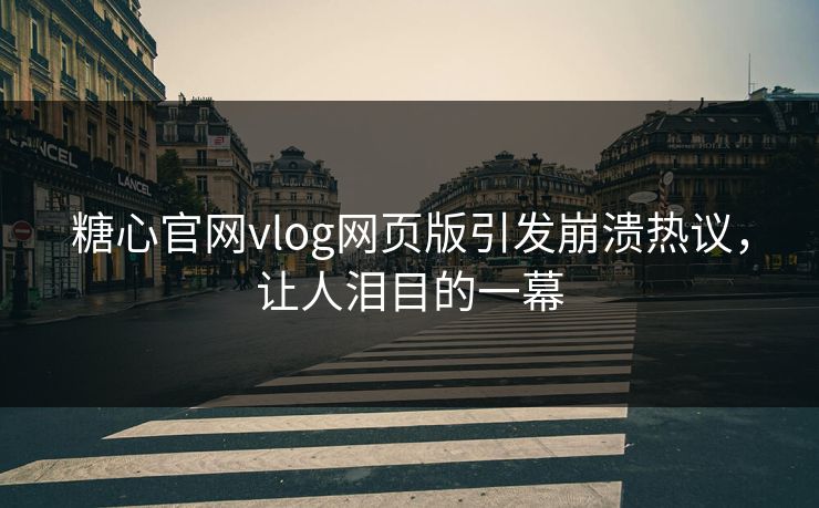 糖心官网vlog网页版引发崩溃热议，让人泪目的一幕