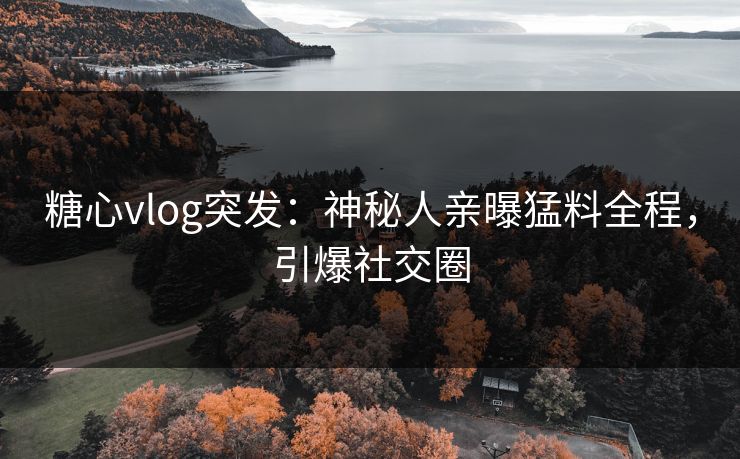 糖心vlog突发：神秘人亲曝猛料全程，引爆社交圈