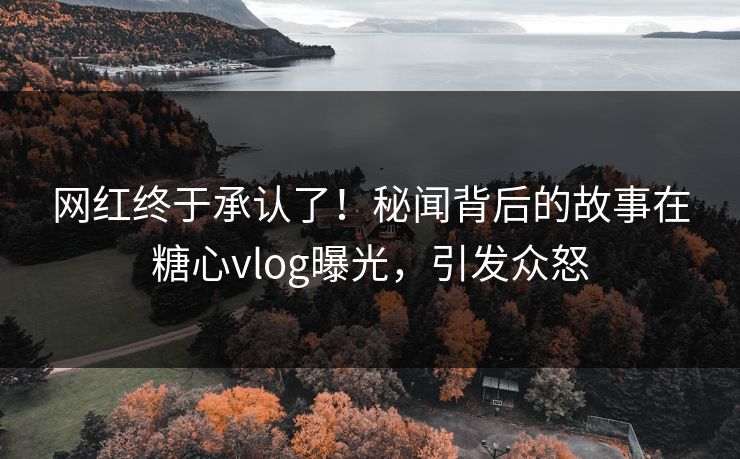 网红终于承认了！秘闻背后的故事在糖心vlog曝光，引发众怒