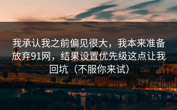 我承认我之前偏见很大，我本来准备放弃91网，结果设置优先级这点让我回坑（不服你来试）